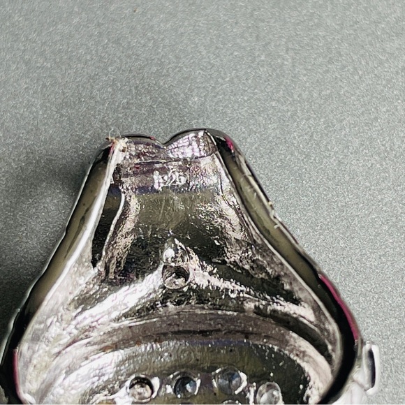 BASKET WEAVE PAVE CUBIC ZIRCONIA STERLING SILVER RING & PENDANT NECKLACE… - Picture 15 of 16